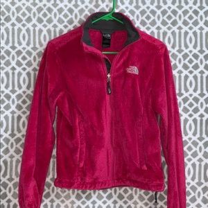 The North Face hot pink fuzzy jacket